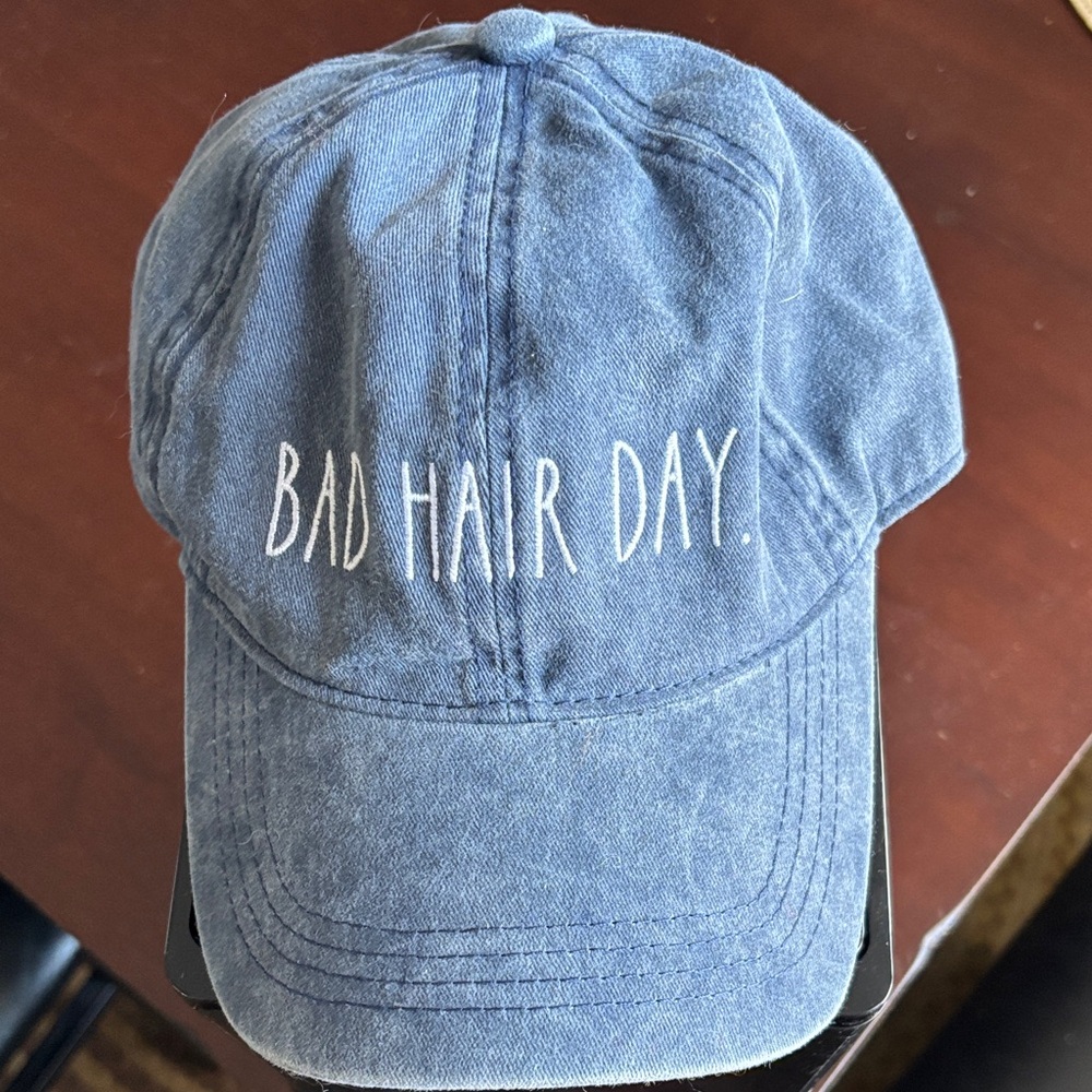 RAE DUNN Blue 'BAD HAIR DAY.' Embroidered Baseball Cap